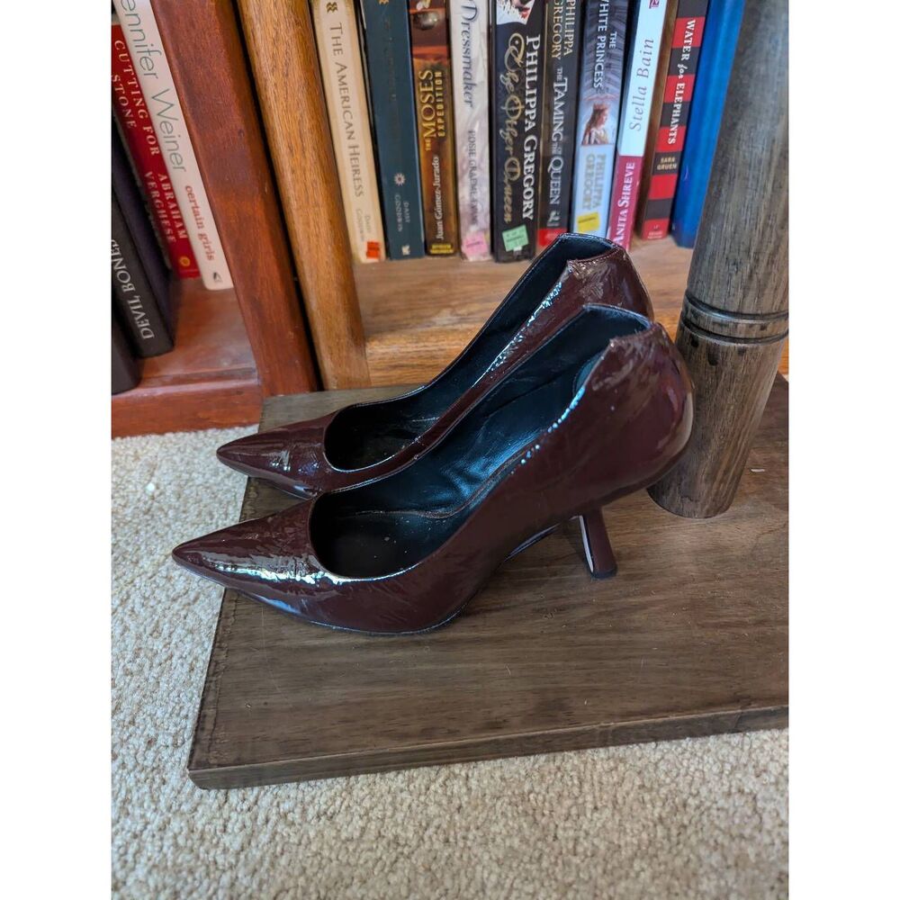 Reformation Women’s Skylar pump Size 8 rum raisin Leather Pump Heels - Picture 4 of 6
